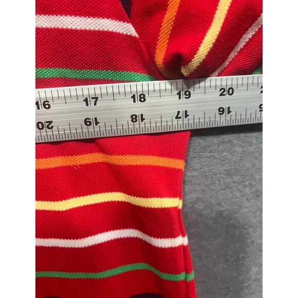 Ralph Lauren Womens Striped Polo Shirt Red w/ Big Yellow Pony Size XL - Picture 5 of 6